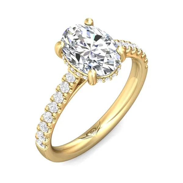 FlyerFit Micropave 14K Yellow Gold Engagement Ring H-I SI2