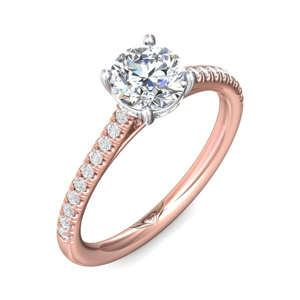Flyerfit Micropave 14K Pink Gold Shank And White Gold Top En