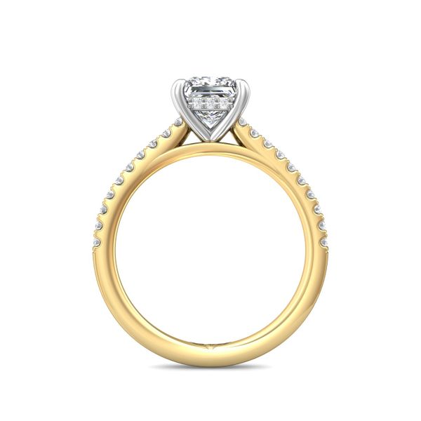 Flyerfit Micropave 18K Yellow Gold Shank And White Gold Top Engagement Ring H-I SI2 Image 3 Grogan Jewelers Florence, AL