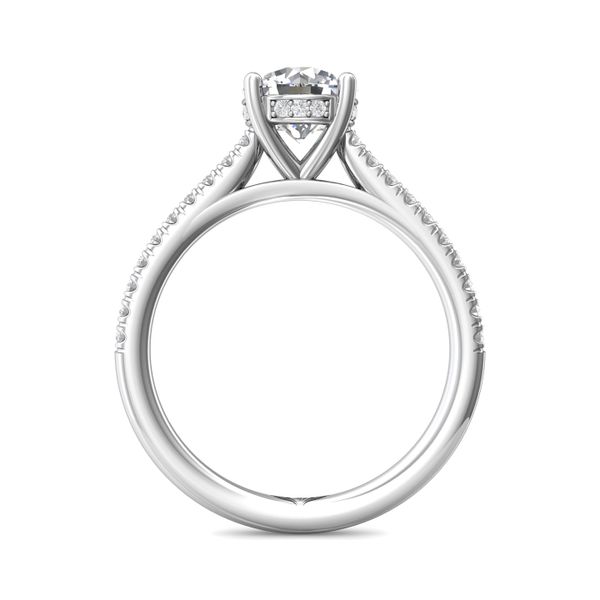 18K White Gold FlyerFit Micropave Engagement Ring Image 3 Valentine's Fine Jewelry Dallas, PA