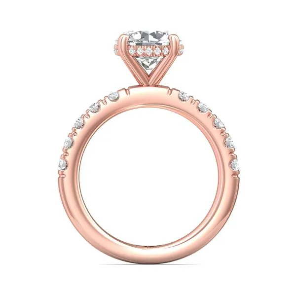 Flyerfit Micropave 18K Pink Gold Engagement Ring H-I SI1 | Wesche