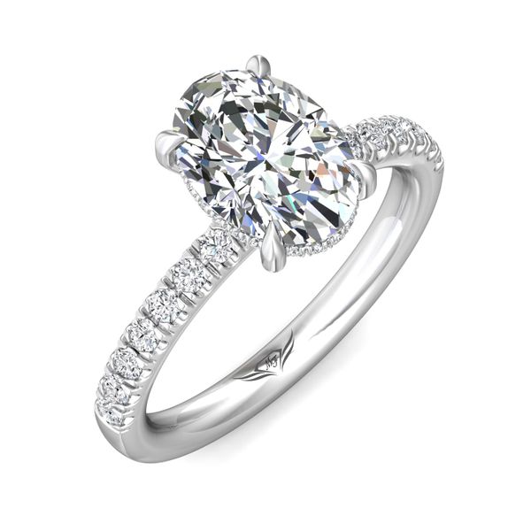 FlyerFit Micropave Platinum Engagement Ring H-I SI1 Image 5 Meyers Jewelers Grove City, OH