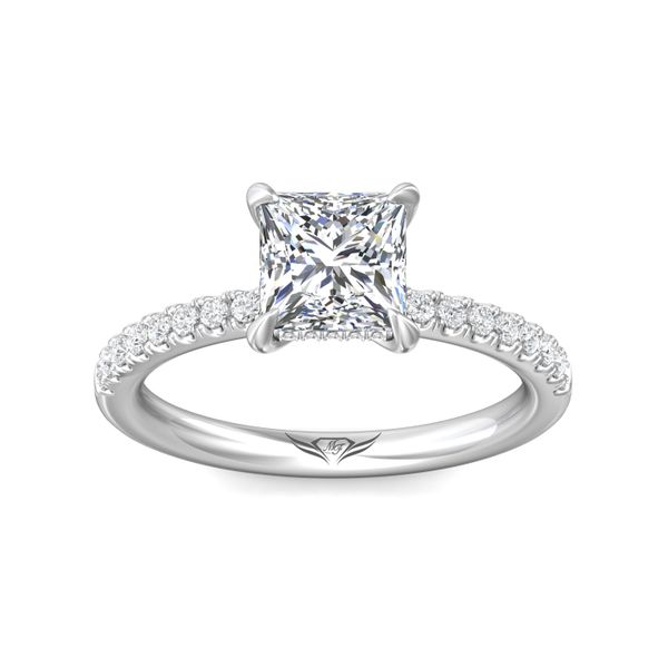 Flyerfit Micropave Platinum Engagement Ring H-I SI1 Image 2 Valentine's Fine Jewelry Dallas, PA