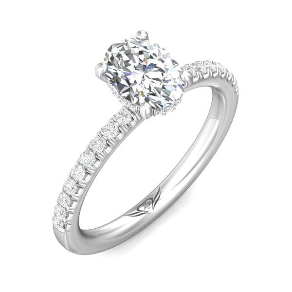 FlyerFit Micropave 18K White Gold Engagement Ring  Image 5 Grogan Jewelers Florence, AL