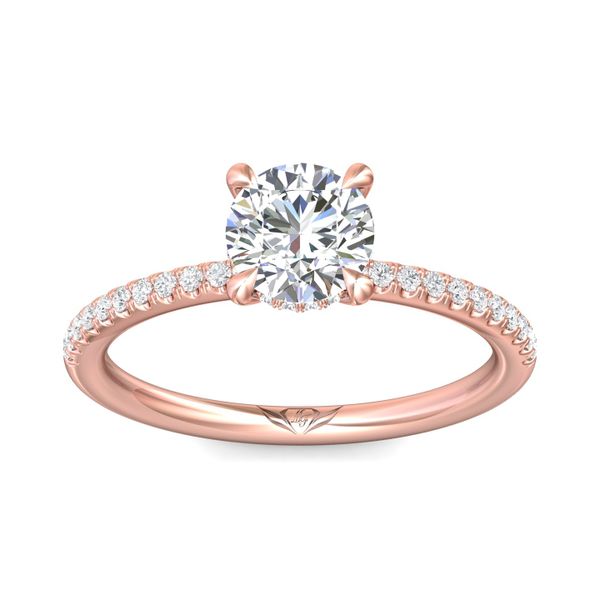 FlyerFit Micropave 14K Pink Gold Engagement Ring  Image 2 Wesche Jewelers Melbourne, FL