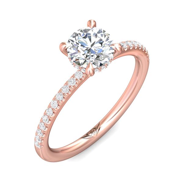 FlyerFit Micropave 14K Pink Gold Engagement Ring  Image 5 Wesche Jewelers Melbourne, FL