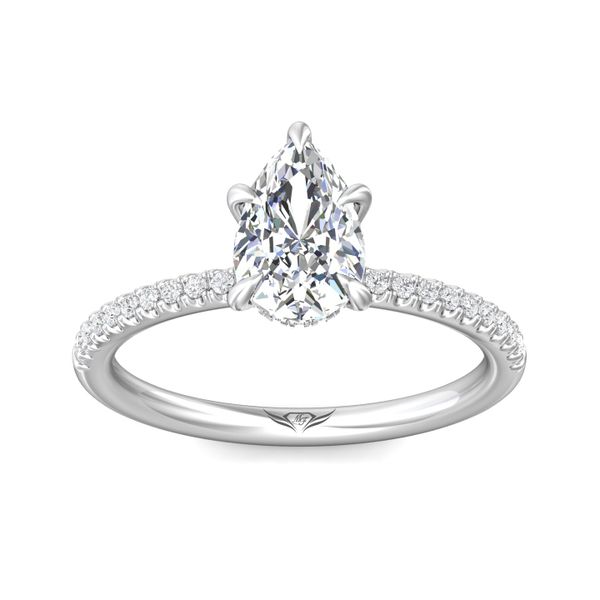 FlyerFit Micropave 14K White Gold Engagement Ring  Image 2 Wesche Jewelers Melbourne, FL