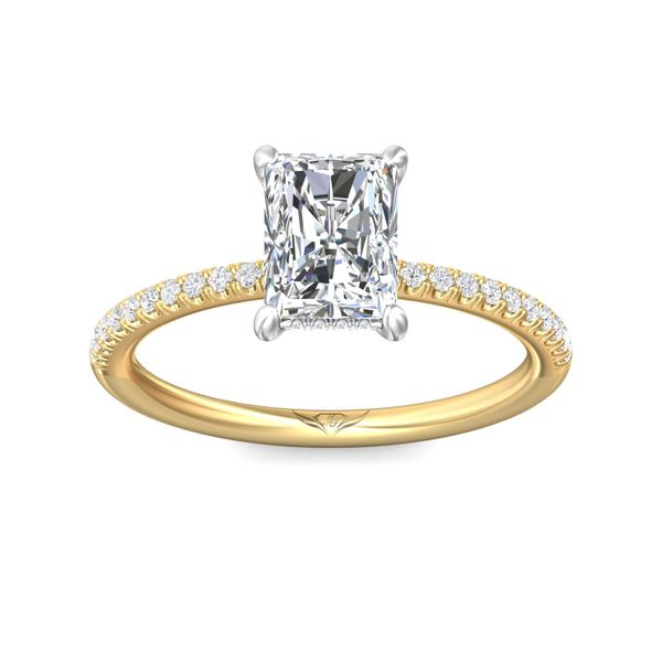 FlyerFit Micropave 14K Yellow and 14K White Gold Engagement Ring  Image 2 Christopher's Fine Jewelry Pawleys Island, SC