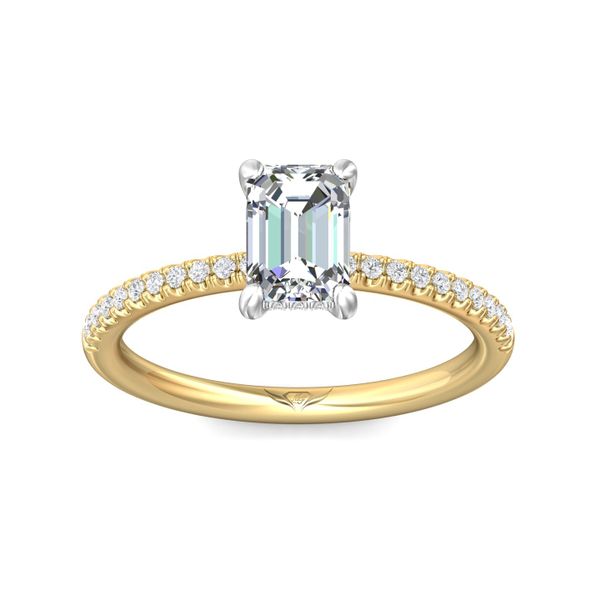 Flyerfit Micropave 14K Yellow and 14K White Gold Engagement Ring H-I SI1 Image 2 Becky Beauchine Kulka Diamonds and Fine Jewelry Okemos, MI