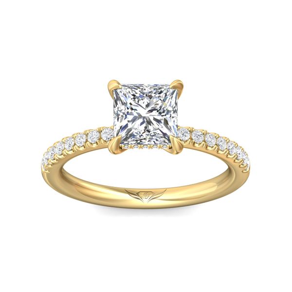 Flyerfit Micropave 18K Yellow Gold Engagement Ring H-I SI2 Image 2 Valentine's Fine Jewelry Dallas, PA