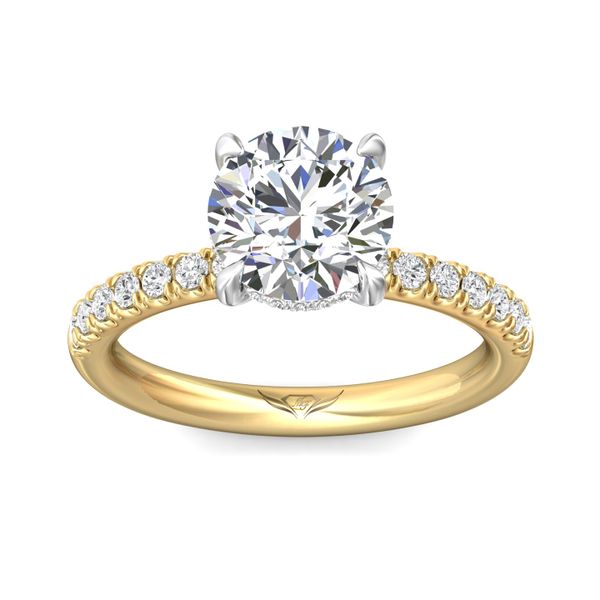 Flyerfit Micropave 18K Yellow Gold Shank And Platinum Top Engagement Ring G-H VS2-SI1 Image 2 Christopher's Fine Jewelry Pawleys Island, SC