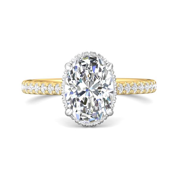FlyerFit Micropave 18K Yellow Gold Shank And White Gold Top Engagement Ring H-I SI1 Meyers Jewelers Grove City, OH