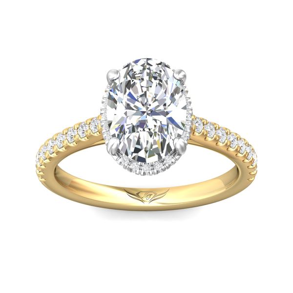 FlyerFit Micropave 18K Yellow Gold Shank And White Gold Top Engagement Ring H-I SI1 Image 2 Meyers Jewelers Grove City, OH