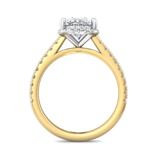 FlyerFit Micropave 18K Yellow Gold Shank And White Gold Top Engagement Ring H-I SI1 Image 3 Meyers Jewelers Grove City, OH