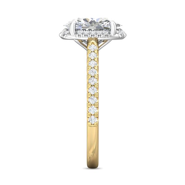 FlyerFit Micropave 18K Yellow Gold Shank And White Gold Top Engagement Ring H-I SI1 Image 4 Meyers Jewelers Grove City, OH