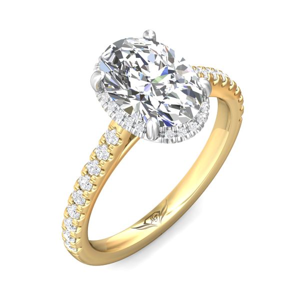 FlyerFit Micropave 18K Yellow Gold Shank And White Gold Top Engagement Ring H-I SI1 Image 5 Meyers Jewelers Grove City, OH