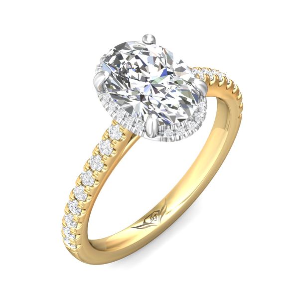 Flyerfit Micropave 18K Yellow Gold Shank And Platinum Top Engagement Ring G-H VS2-SI1 Image 5 Christopher's Fine Jewelry Pawleys Island, SC