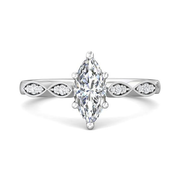 FlyerFit Micropave 14K White Gold Engagement Ring  Wesche Jewelers Melbourne, FL