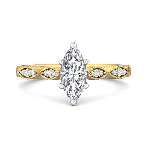 FlyerFit Micropave 14K Yellow and 14K White Gold Engagement Ring  Wesche Jewelers Melbourne, FL