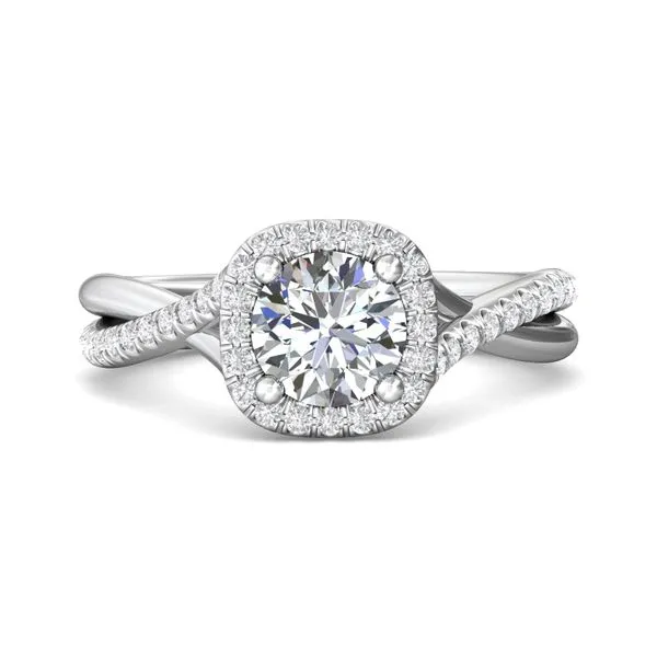 FlyerFit Split Shank 14K White Gold Engagement Ring H-I SI2
