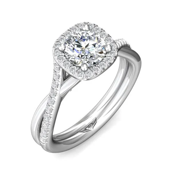FlyerFit Split Shank 14K White Gold Engagement Ring H-I SI2