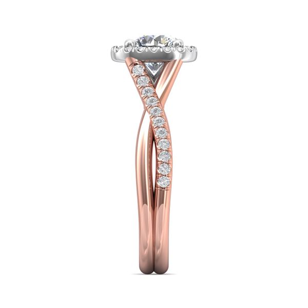 FlyerFit Split Shank 14K Pink Gold Shank And White Gold Top Engagement Ring  Image 4 Grogan Jewelers Florence, AL