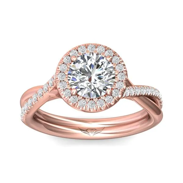 Flyerfit Split Shank 18K Pink Gold Engagement Ring H-I SI1