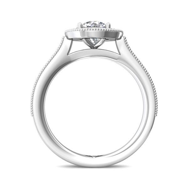 18K White Gold FlyerFit Micropave Halo Engagement Ring Image 3 Becky Beauchine Kulka Diamonds and Fine Jewelry Okemos, MI