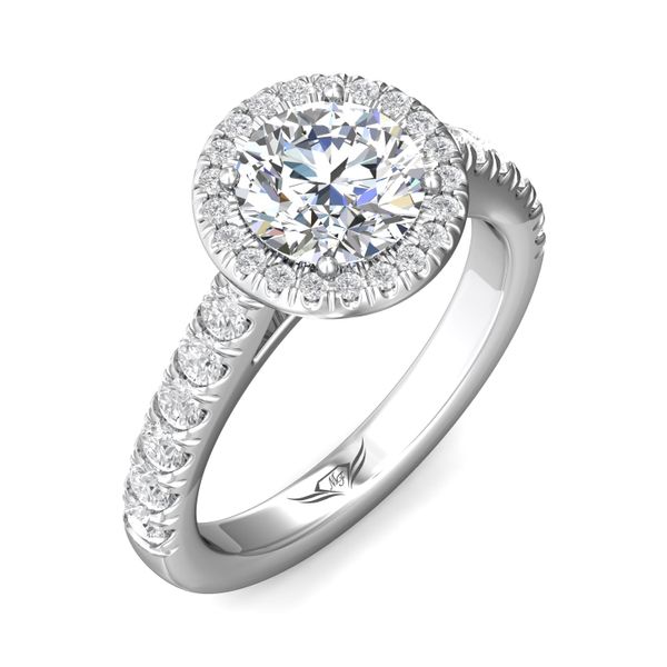 18K White Gold FlyerFit Micropave Halo Engagement Ring Image 5 Becky Beauchine Kulka Diamonds and Fine Jewelry Okemos, MI