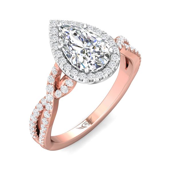 FlyerFit Split Shank 14K Pink Gold Shank And White Gold Top Engagement Ring  Image 5 Grogan Jewelers Florence, AL