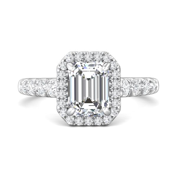Flyerfit Micropave Halo 14K White Gold Engagement Ring G-H VS2-SI1 Wesche Jewelers Melbourne, FL
