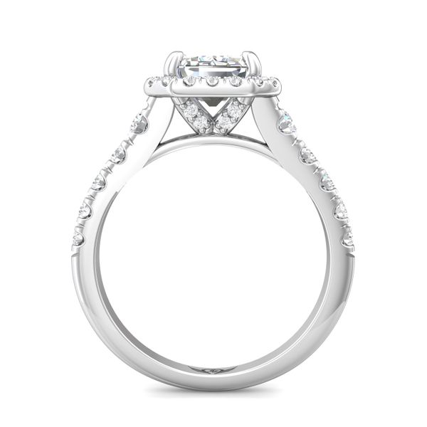Flyerfit Micropave Halo 14K White Gold Engagement Ring H-I SI1 Image 3 Wesche Jewelers Melbourne, FL