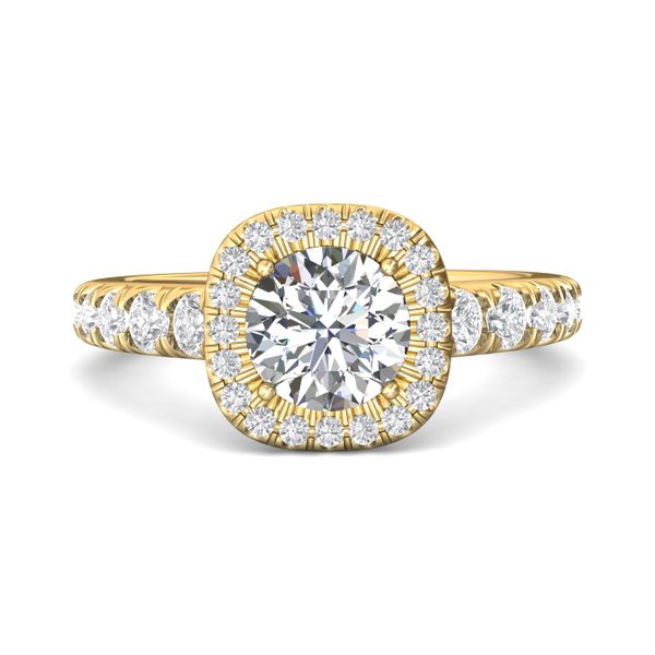 FlyerFit Micropave Halo 14K Yellow Gold Engagement Ring  Grogan Jewelers Florence, AL