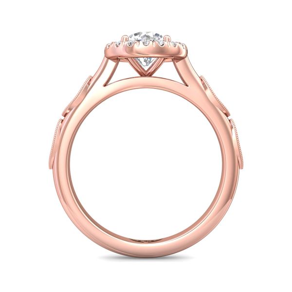FlyerFit Micropave Halo 14K Pink Gold Engagement Ring  Image 3 Becky Beauchine Kulka Diamonds and Fine Jewelry Okemos, MI