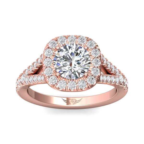 FlyerFit Split Shank 14K Pink Gold Engagement Ring  Image 2 Grogan Jewelers Florence, AL