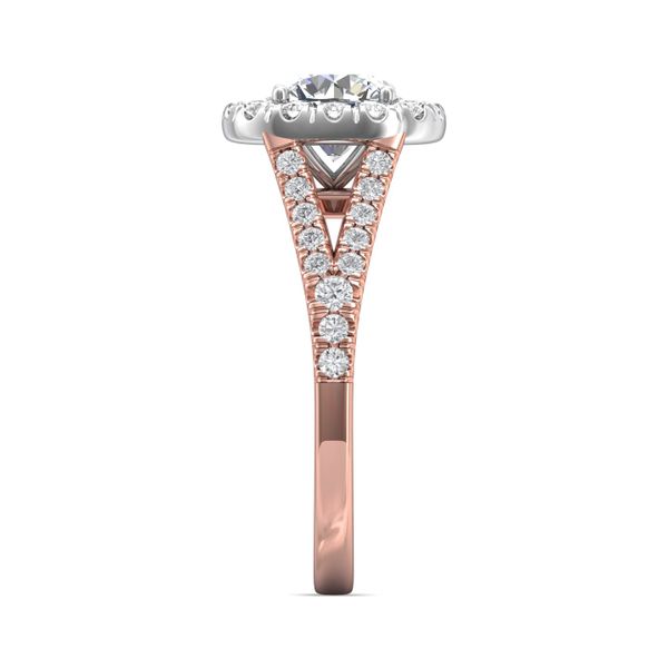FlyerFit Split Shank 14K Pink Gold Shank And White Gold Top Engagement Ring  Image 4 Grogan Jewelers Florence, AL