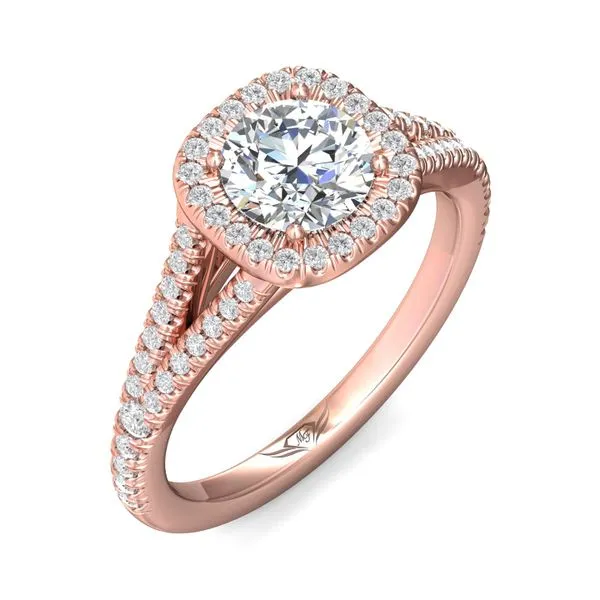 Flyerfit Split Shank 14K Pink Gold Engagement Ring G-H VS2-SI1