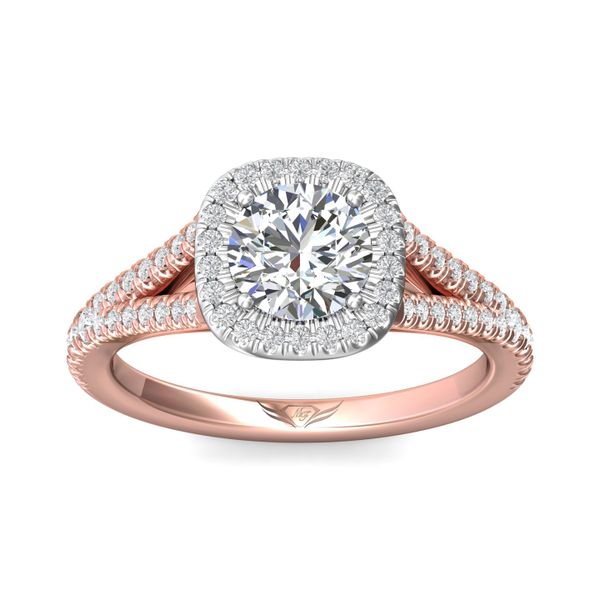 FlyerFit Split Shank 18K Pink Gold Shank And White Gold Top Engagement Ring  Image 2 Grogan Jewelers Florence, AL