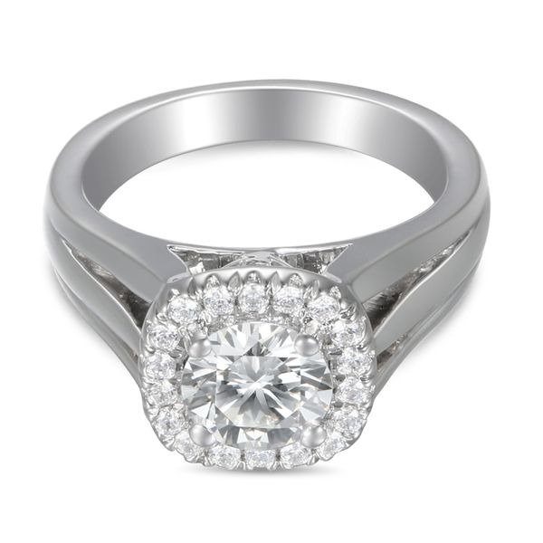 Flyerfit Split Shank Platinum Engagement Ring G-H VS2-SI1 Grogan Jewelers Florence, AL