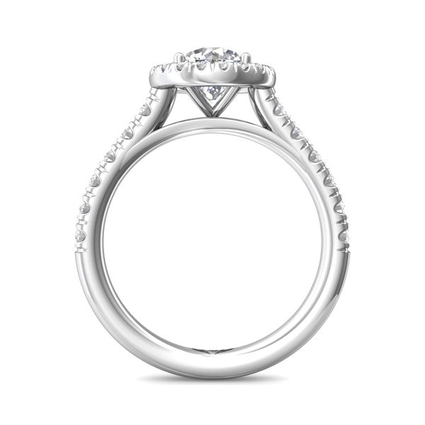 Platinum FlyerFit Micropave Halo Engagement Ring Image 3 Becky Beauchine Kulka Diamonds and Fine Jewelry Okemos, MI