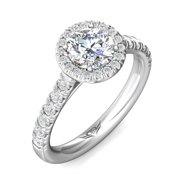 14K White Gold FlyerFit Micropave Halo Engagement Ring Image 5 Becky Beauchine Kulka Diamonds and Fine Jewelry Okemos, MI