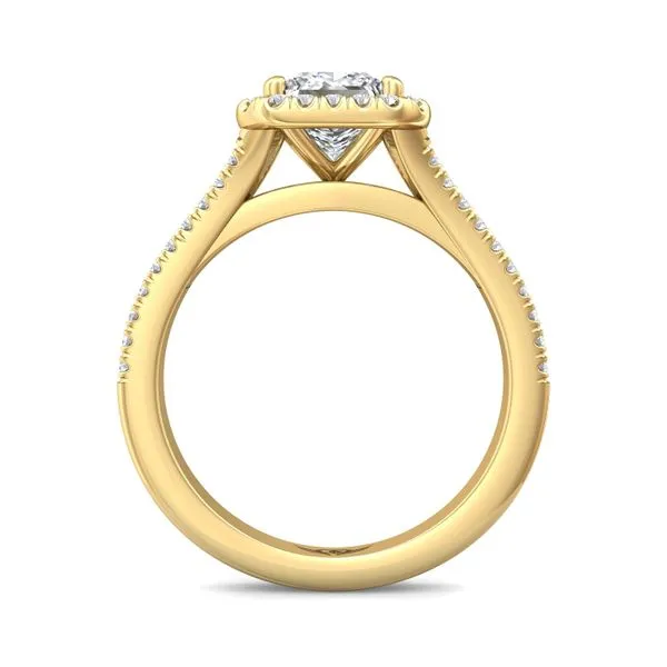 Flyerfit Split Shank 18K Yellow Gold Engagement Ring H-I SI1