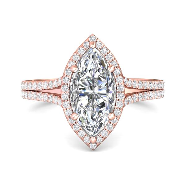 FlyerFit Split Shank 14K Pink Gold Engagement Ring  Grogan Jewelers Florence, AL
