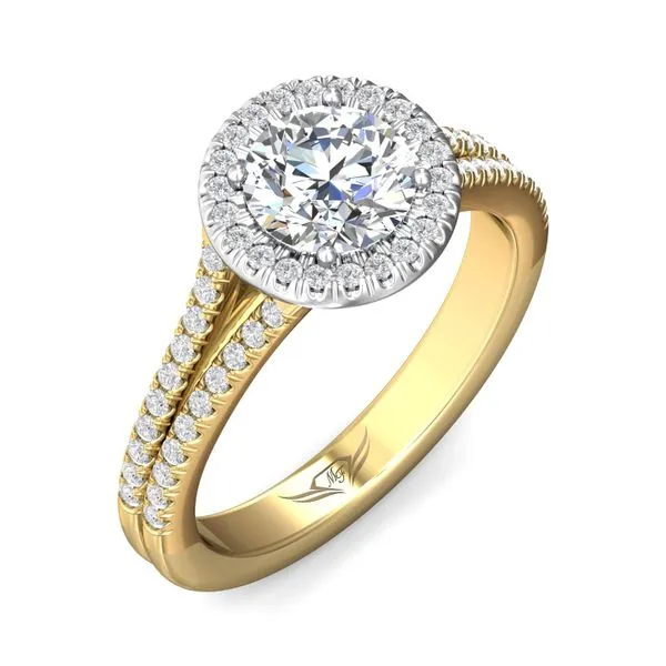 FlyerFit Split Shank 14K Yellow and 14K White Gold Engagement Ring H-I SI1 Image 5 Meyers Jewelers Grove City, OH