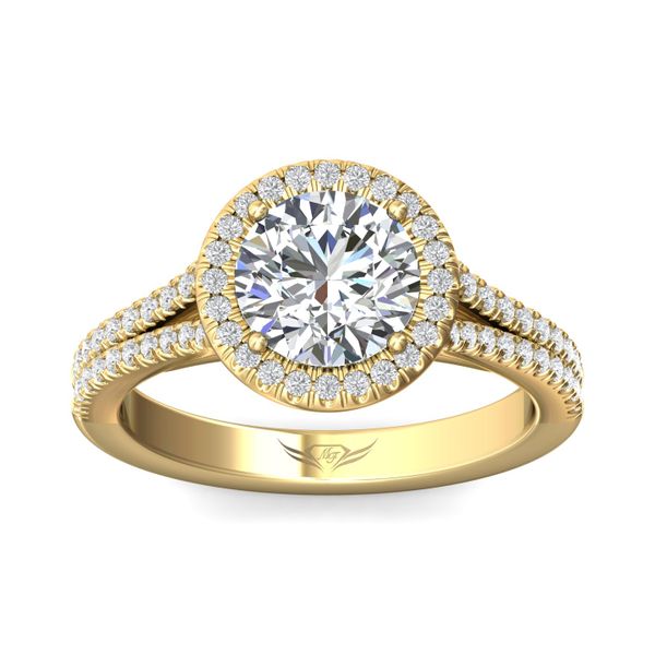 FlyerFit Split Shank 14K Yellow Gold Engagement Ring  Image 2 Grogan Jewelers Florence, AL
