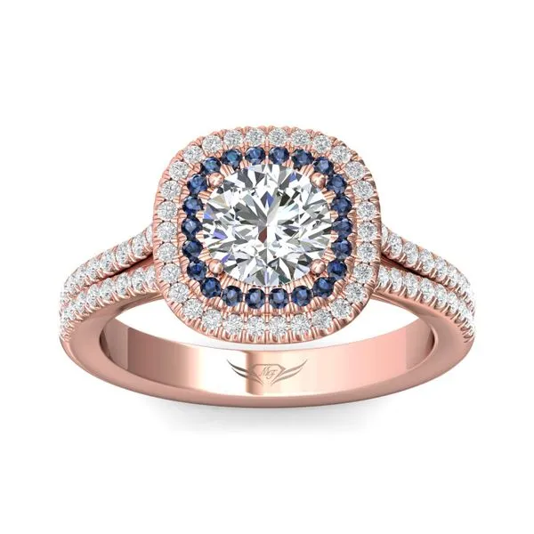 Flyerfit Split Shank 18K Pink Gold Engagement Ring H-I SI1