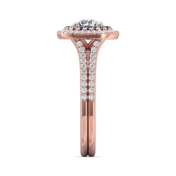 Flyerfit Split Shank 18K Pink Gold Engagement Ring H-I SI1