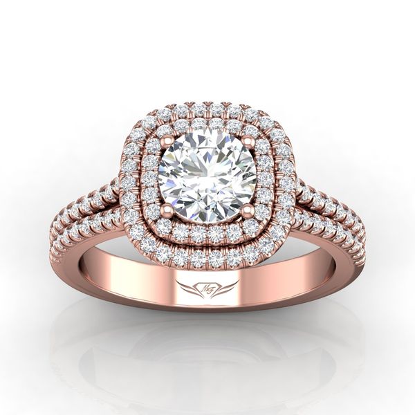 Flyerfit Split Shank 14K Pink Gold Engagement Ring G-H VS2-SI1 Image 2 Valentine's Fine Jewelry Dallas, PA