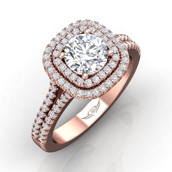 Flyerfit Split Shank 18K Pink Gold Engagement Ring G-H VS2-SI1 Image 5 Grogan Jewelers Florence, AL