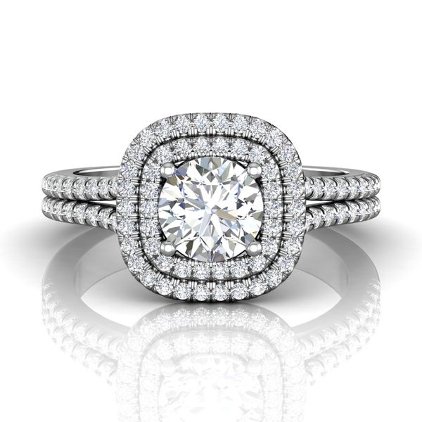 Flyerfit Split Shank 18K White Gold Engagement Ring G-H VS2-SI1 Wesche Jewelers Melbourne, FL